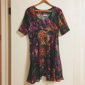 Vintage Sheer Floral Dress
